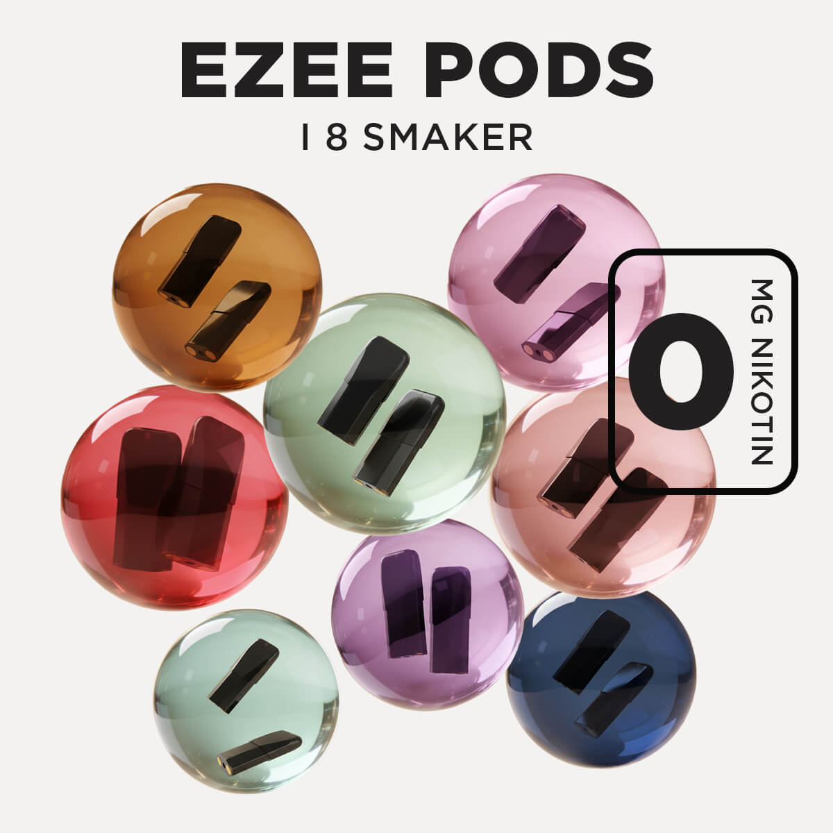 Ezee Engångs Pod Smakpaket Nikotinfri 8x2 st.