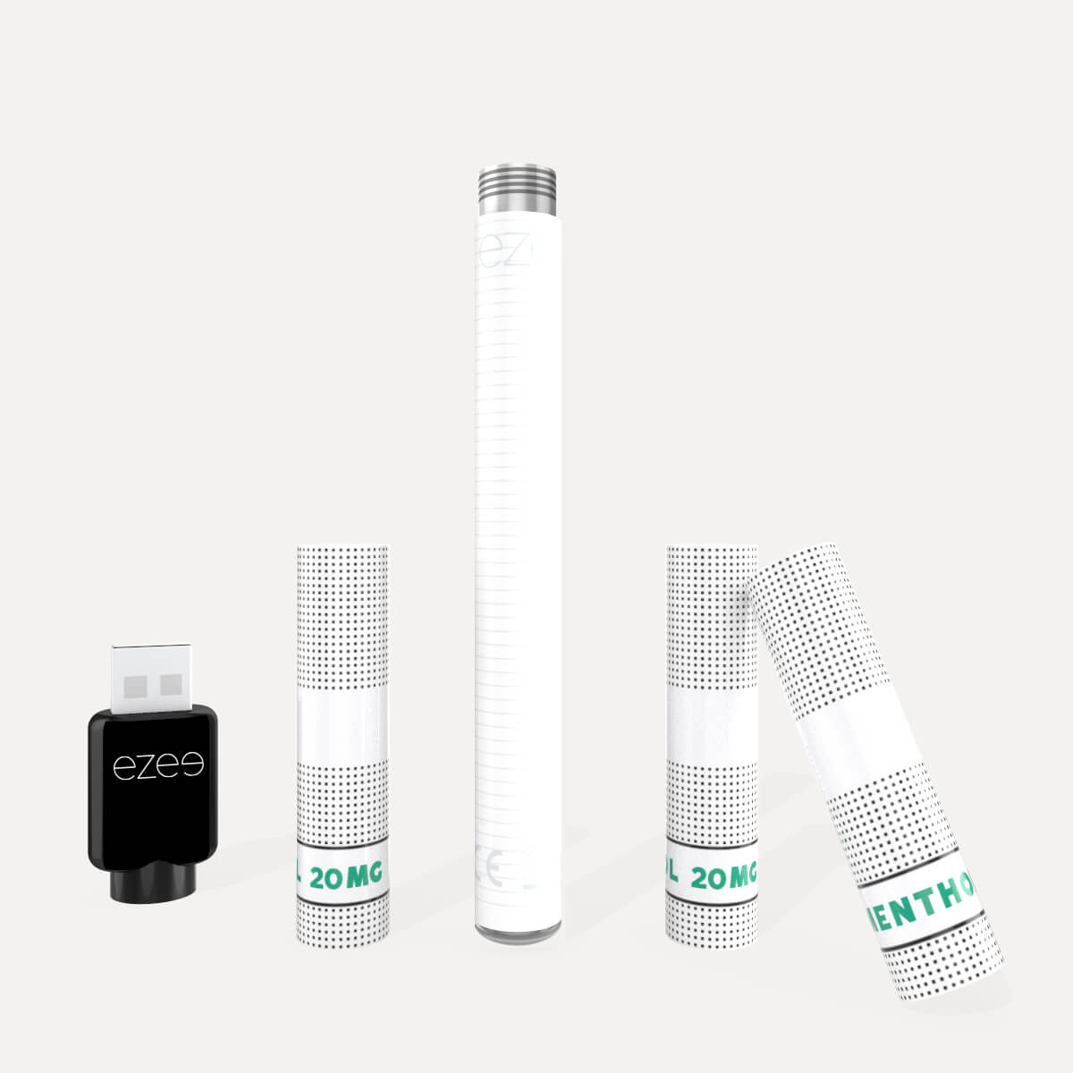 Ezee laddningsbar vape startkit Vit - Mentol 20mg