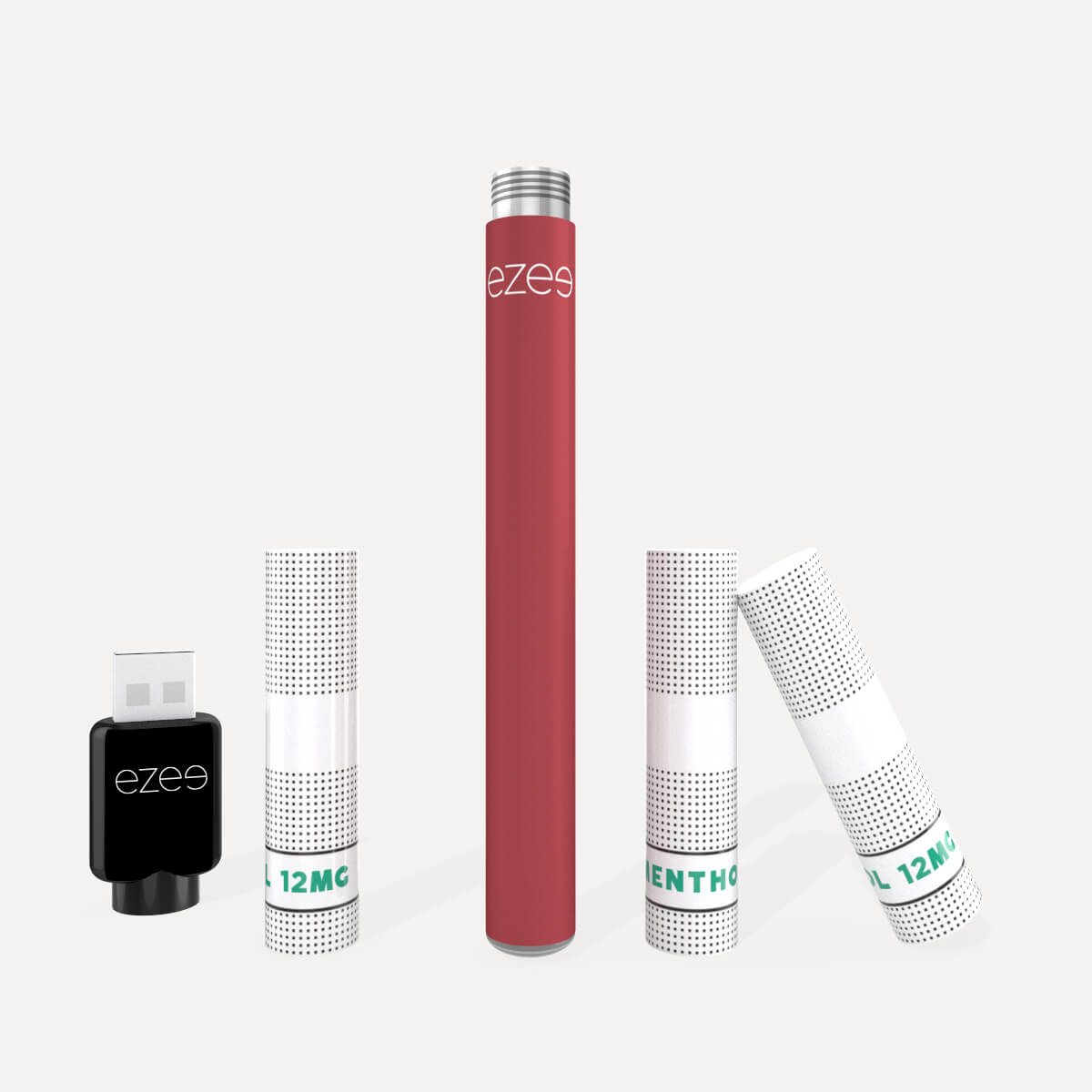 Ezee laddningsbar vape startkit Röd - Mentol 12mg