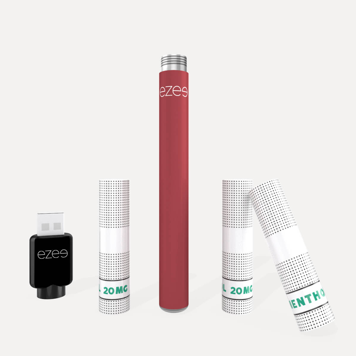 Ezee laddningsbar vape startkit Röd - Mentol 20mg