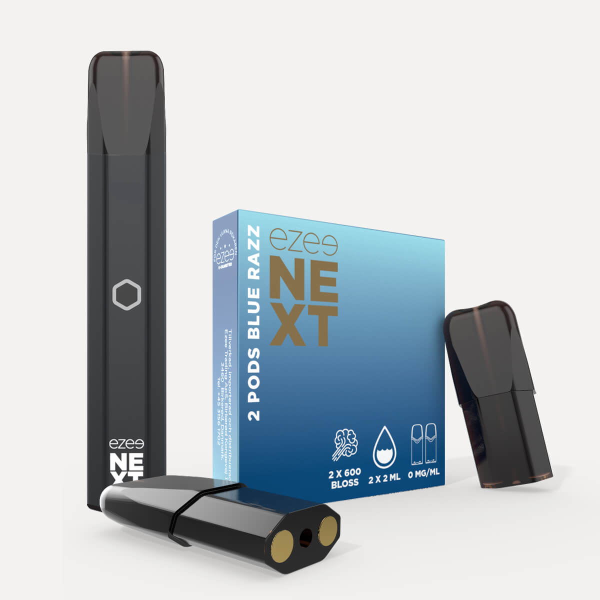 Ezee Next Pod Startpaket Svart - Blue Razz Ice Nikotinfri