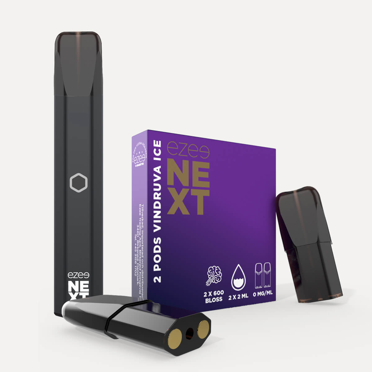 Ezee Next Pod Startpaket Svart - Druva Ice Nikotinfri
