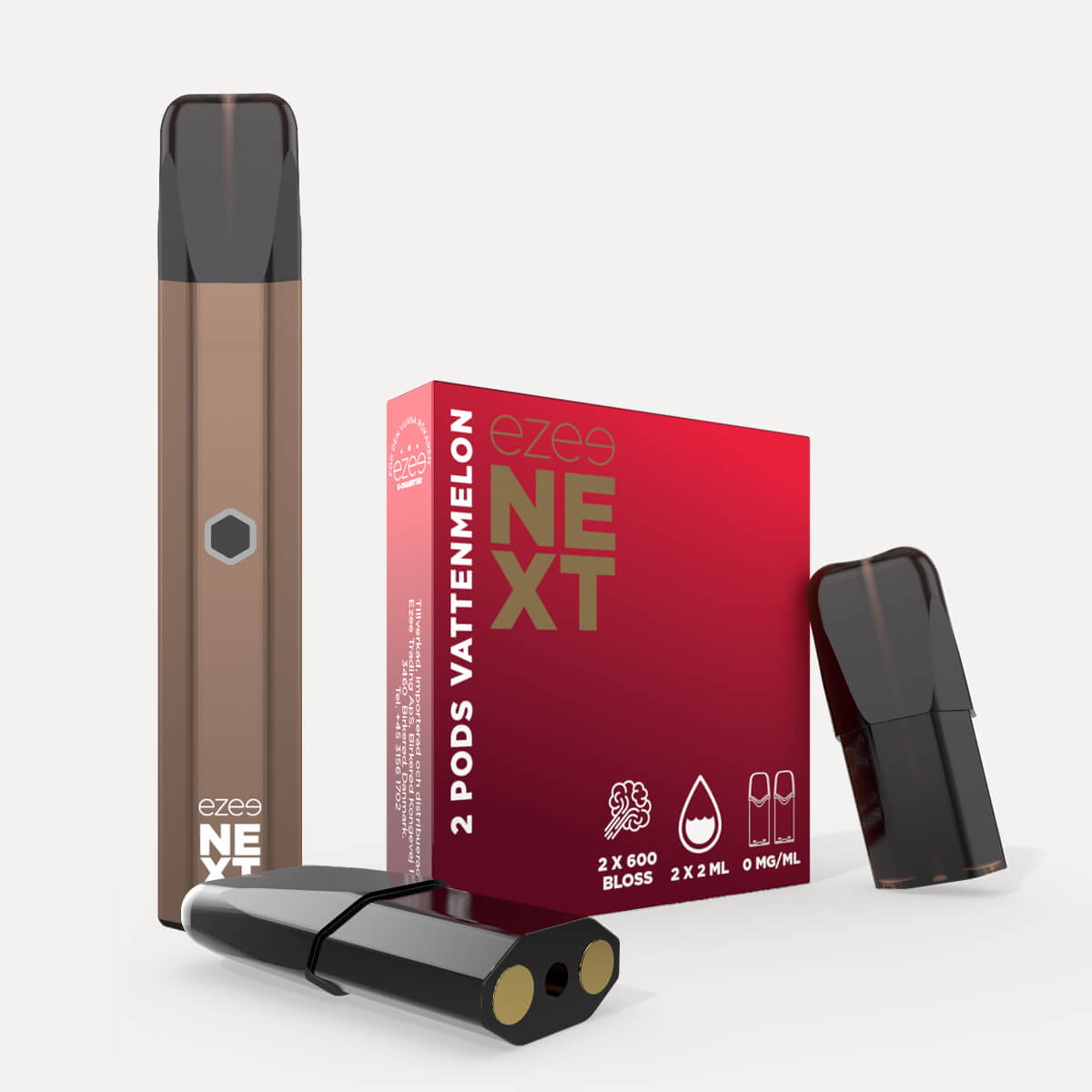 Ezee Next Pod Startpaket Brun - Vattenmelon Ice Nikotinfri