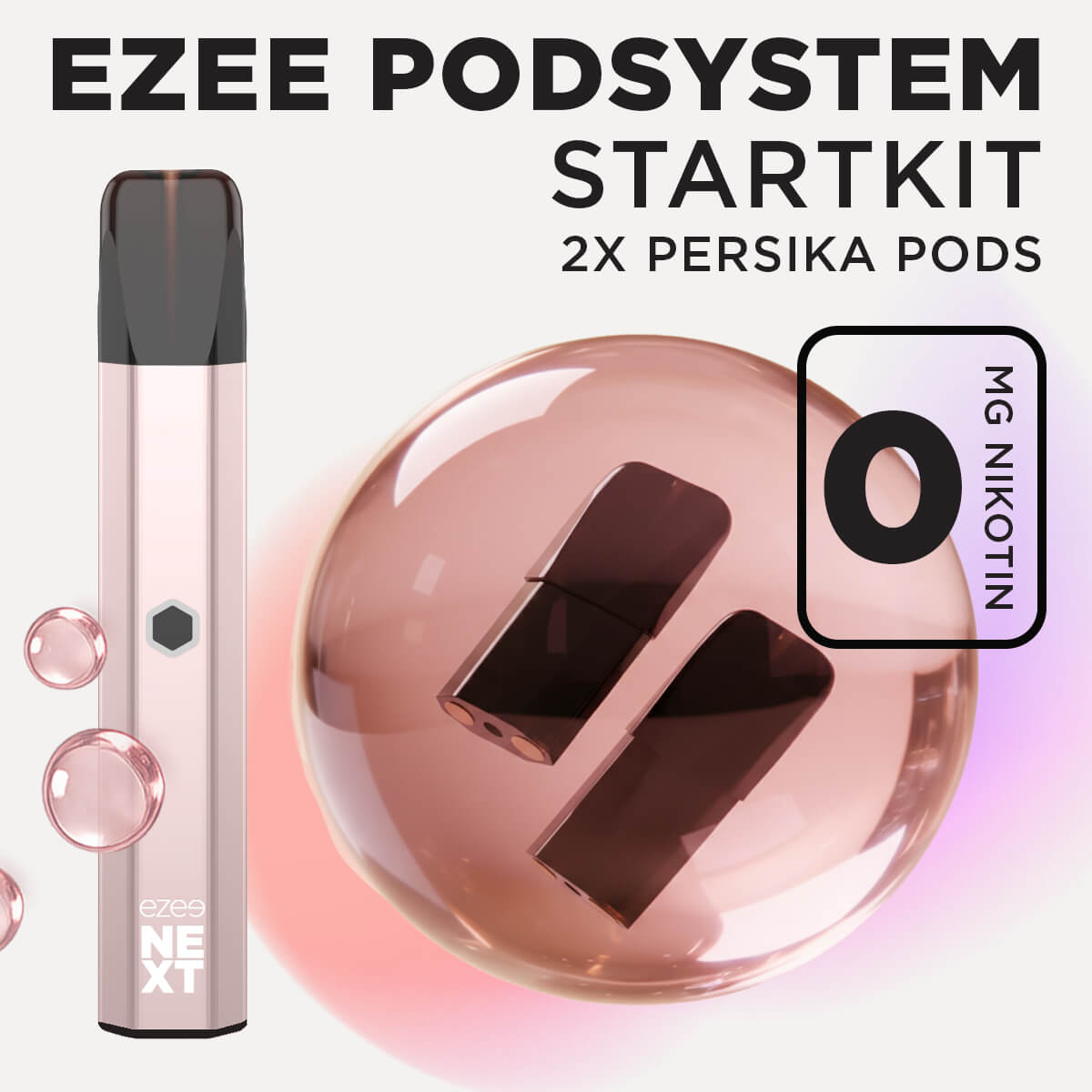 Ezee Next Pod Startkit Beige - Persika Ice 0mg