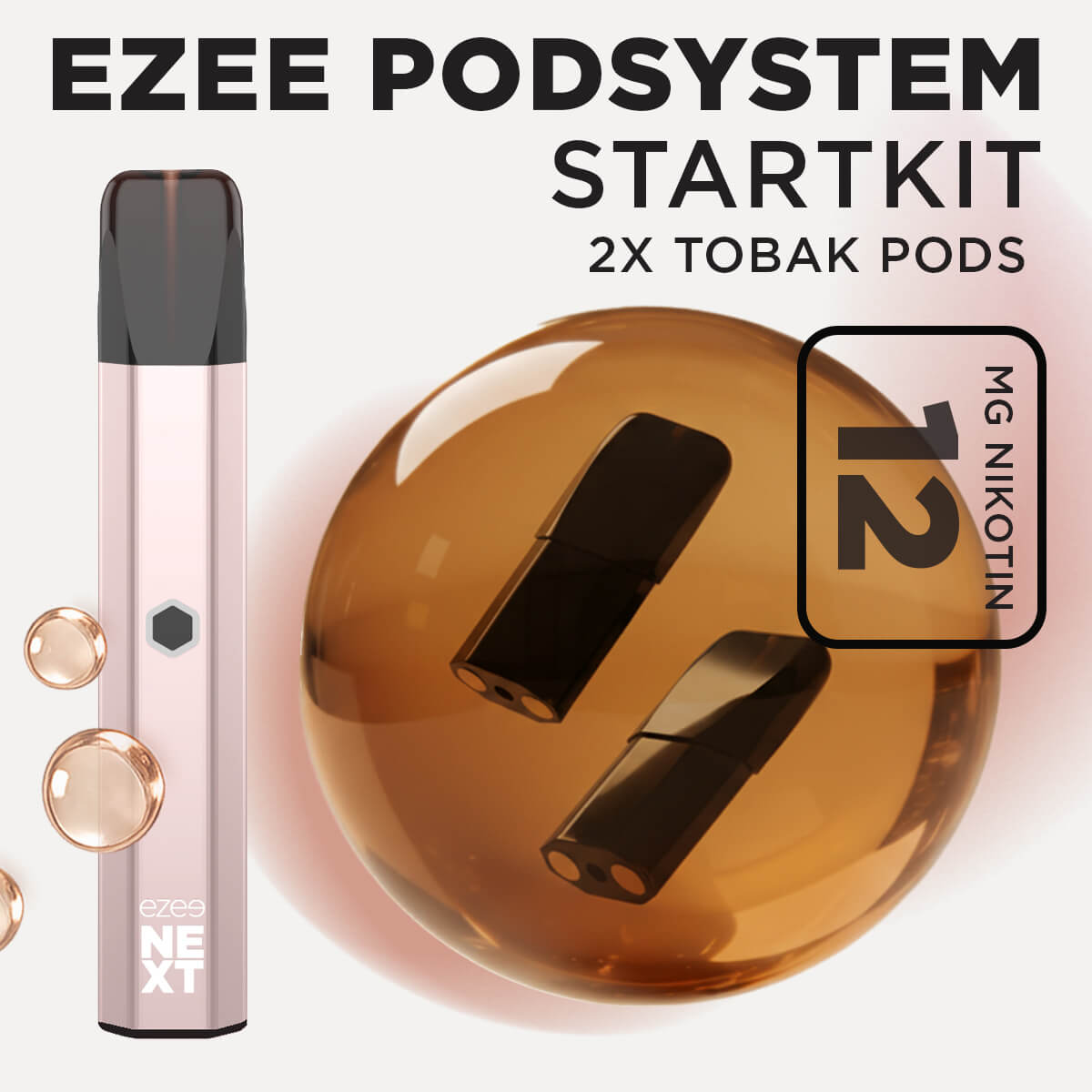 Ezee Next Pod Startkit Beige - Tobak 12mg