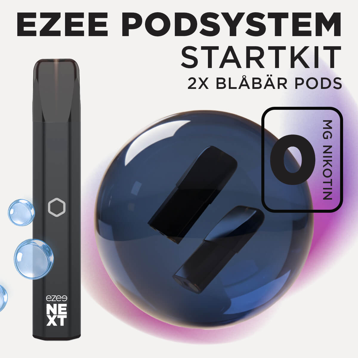 Ezee Next Pod Startkit Svart - Blåbär 0mg
