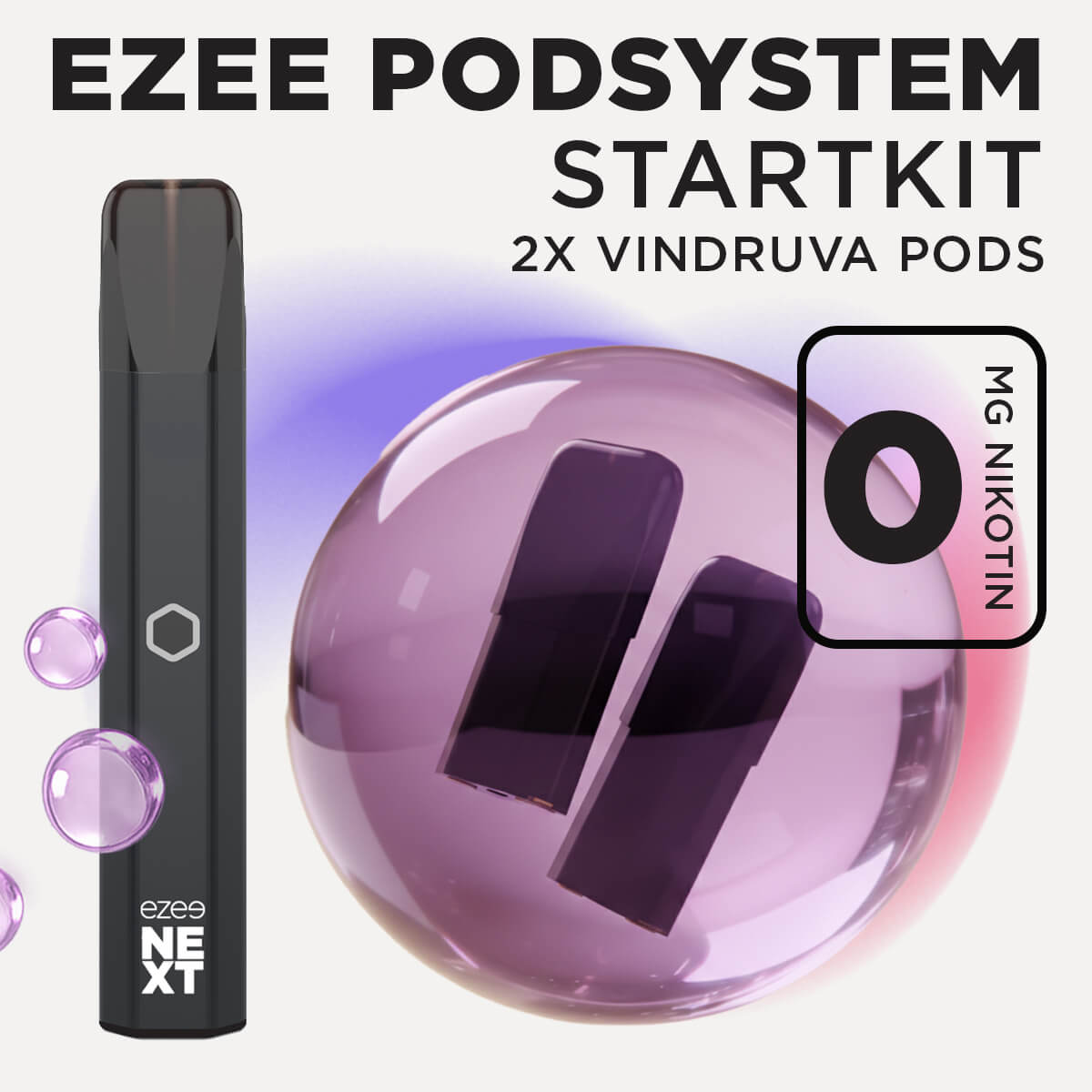 Ezee Next Pod Startkit Svart - Druva Ice 0mg