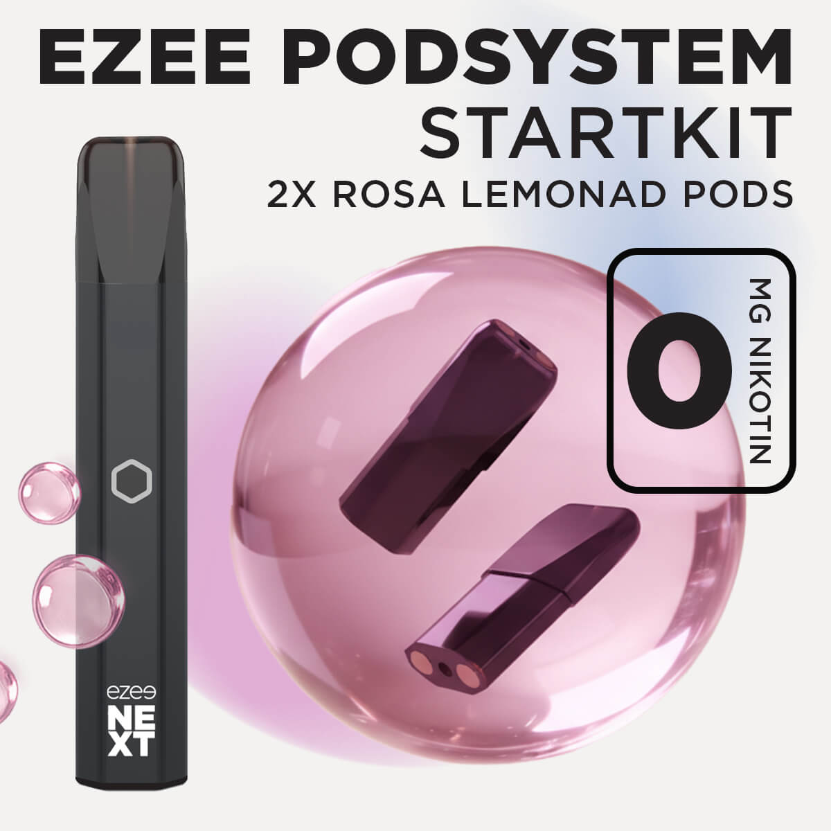 Ezee Next Pod Startkit Svart - Pink Lemonade 0mg