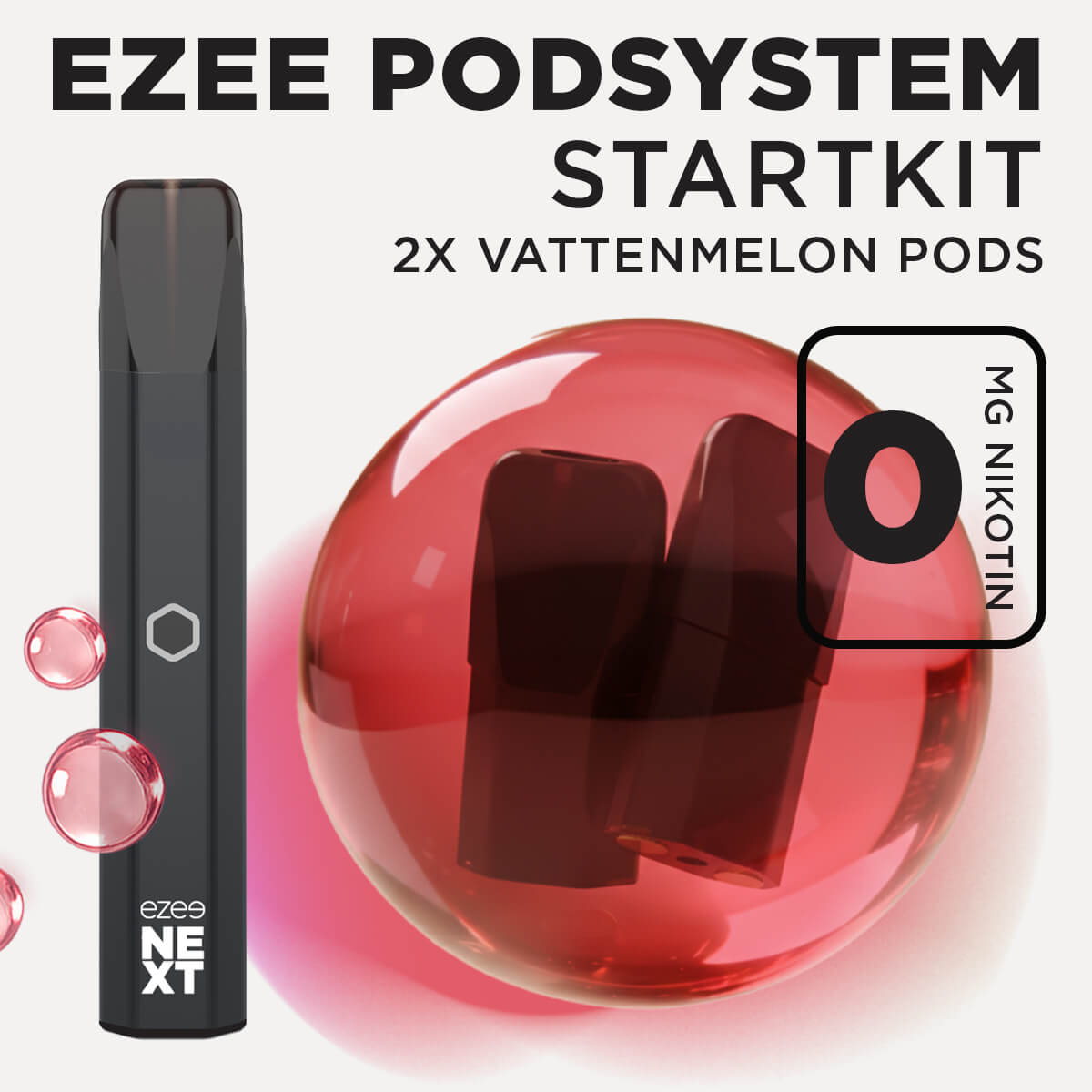 Ezee Next Pod Startkit Svart - Vattenmelon Ice 0mg