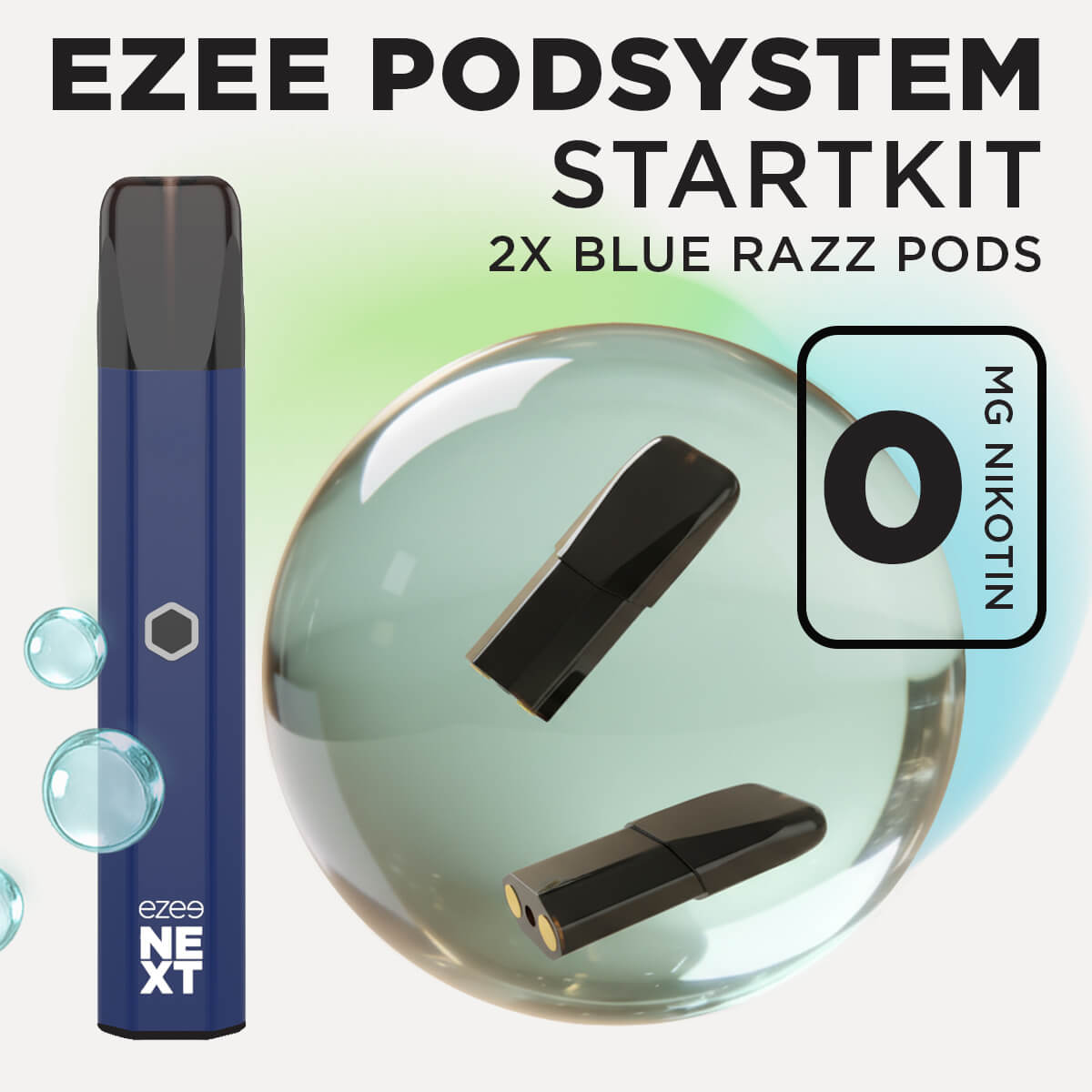 Ezee Next Pod Startkit Blå - Blue Razz Ice 0mg
