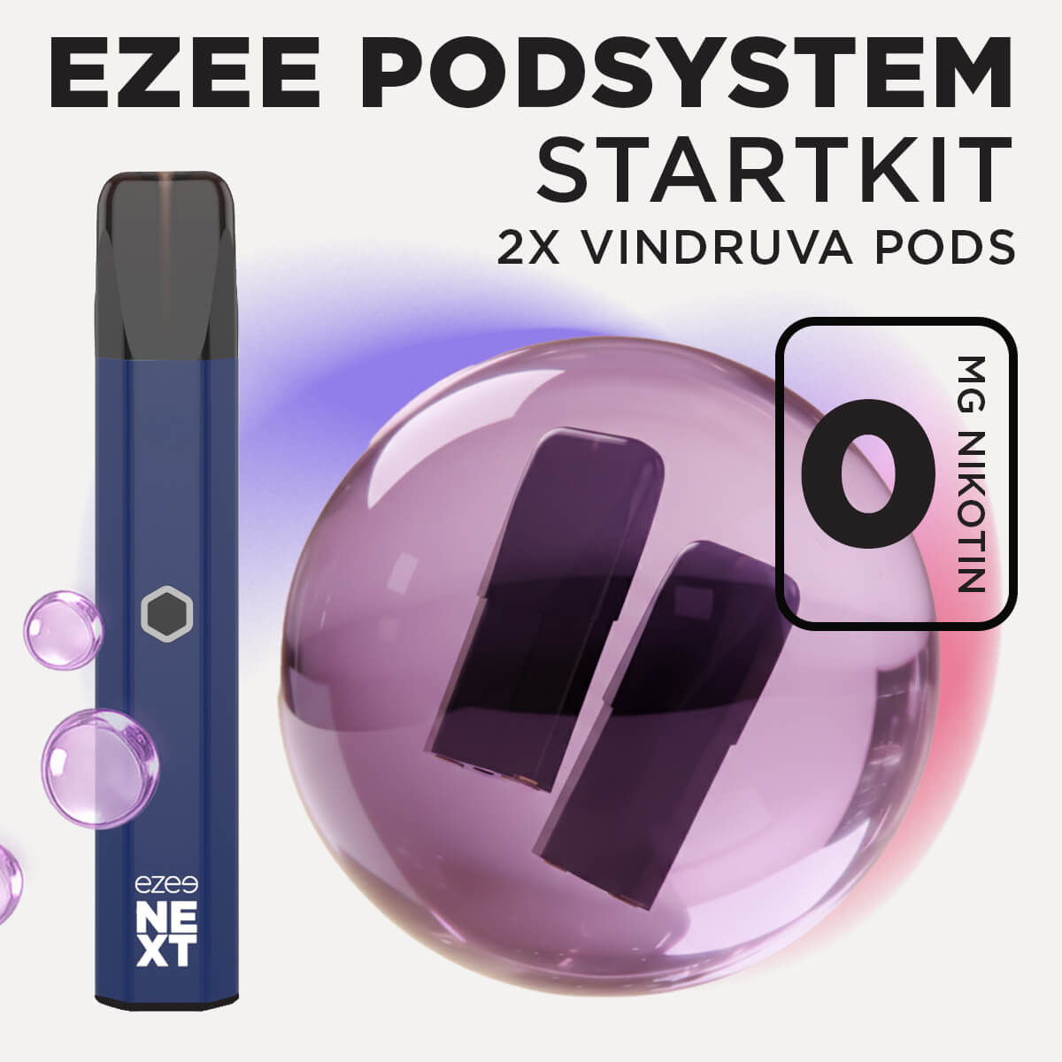 Ezee Next Pod Startkit Blå - Druva Ice 0mg