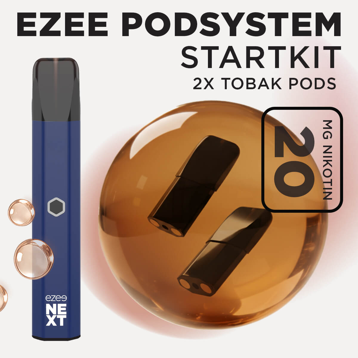 Ezee Next Pod Startkit Blå - Tobak 20mg