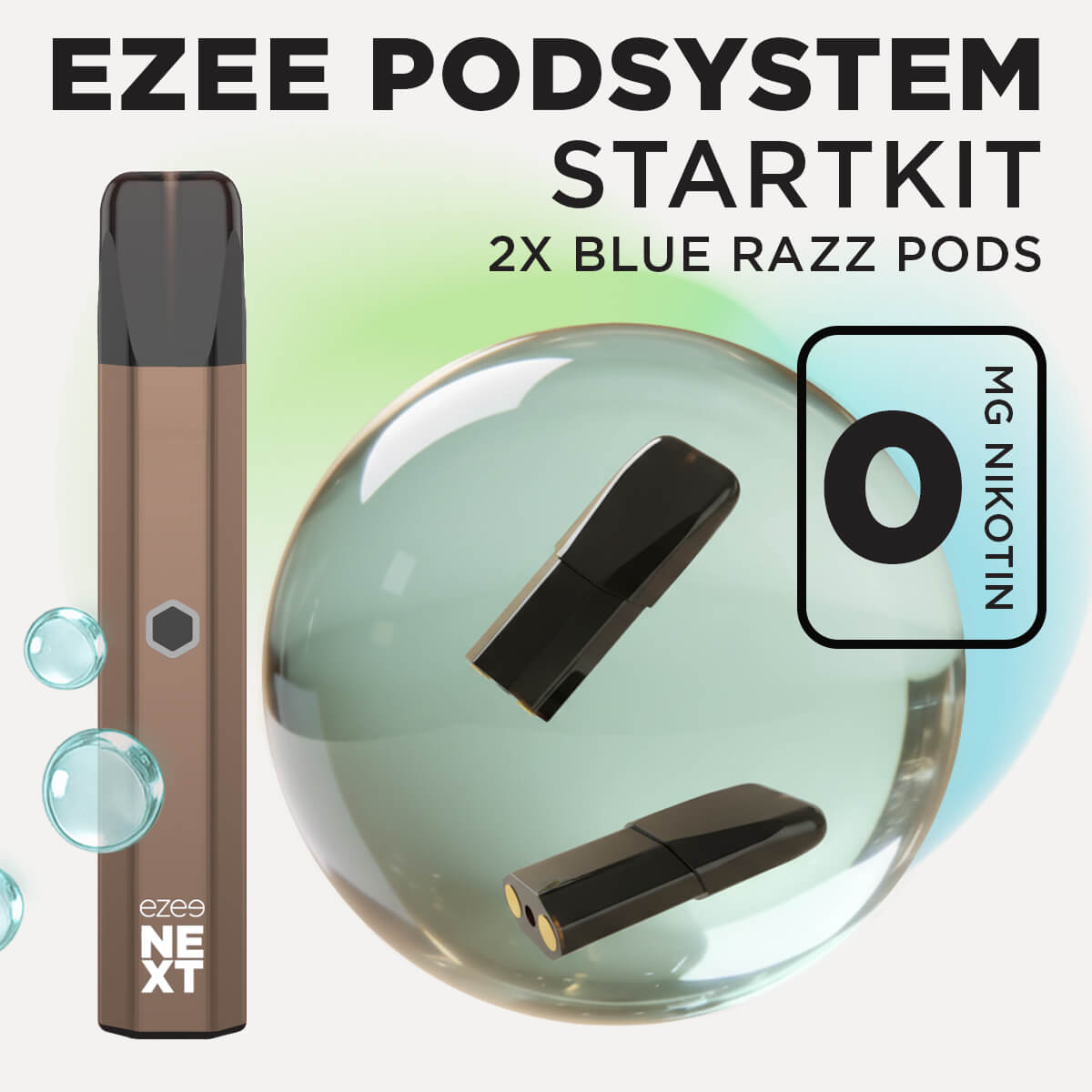 Ezee Next Pod Startkit Brun - Blue Razz Ice 0mg