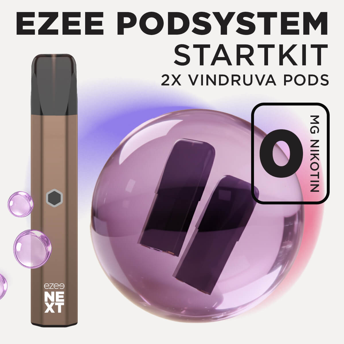 Ezee Next Pod Startkit Brun - Druva Ice 0mg