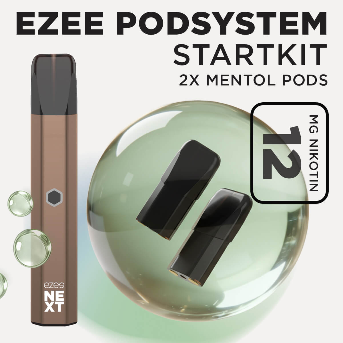 Ezee Next Pod Startkit Brun - Mentol 12mg