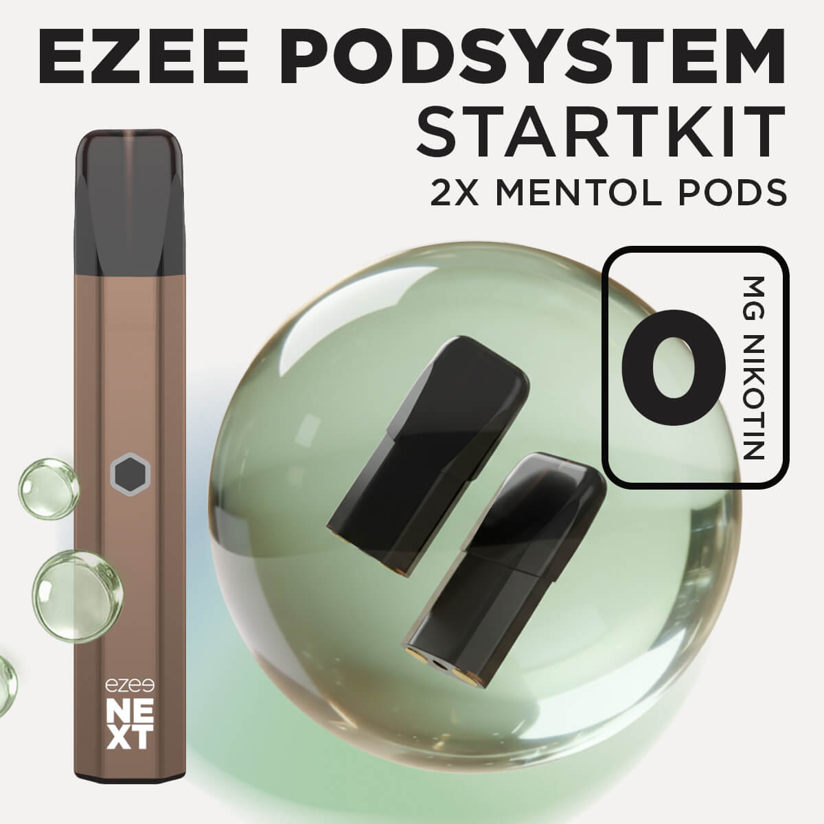 Ezee Next Pod Startkit Brun - Mentol 0mg