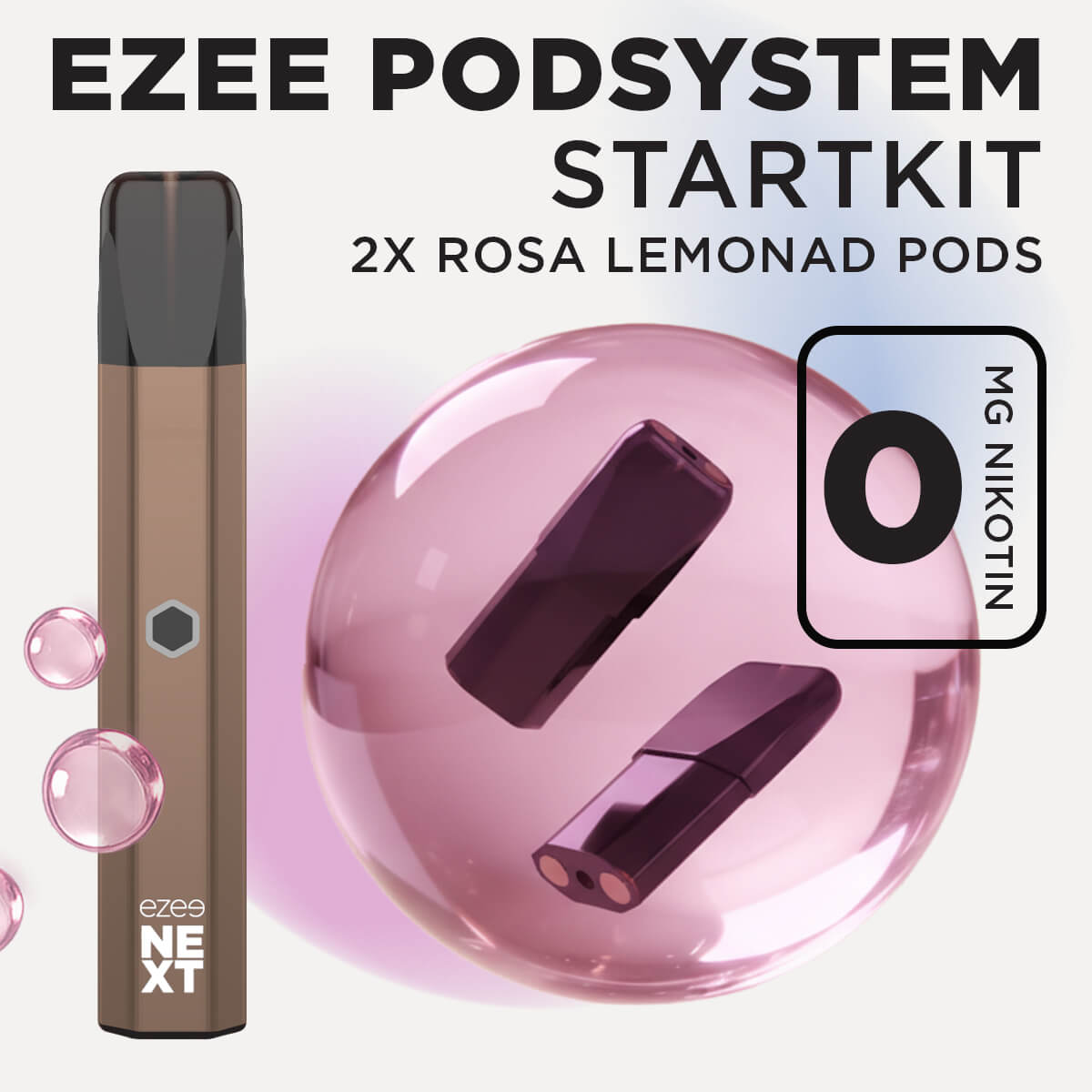 Ezee Next Pod Startkit Brun - Pink Lemonade 0mg