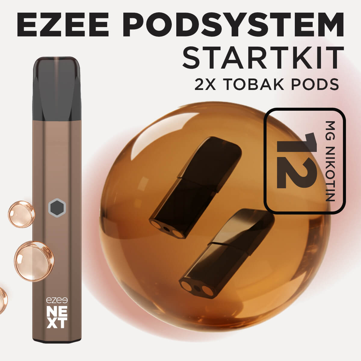 Ezee Next Pod Startkit Brun - Tobak 12mg