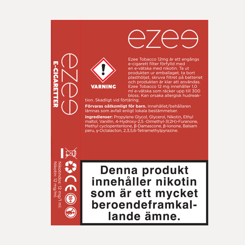 Ezee Filter Tobak 12mg/ml Nikotin 3 st