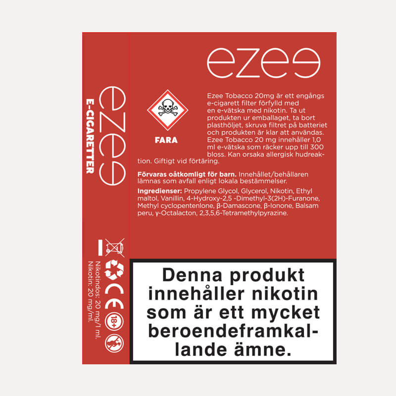 Ezee Filter Tobak 20mg/ml Nikotin 3 st
