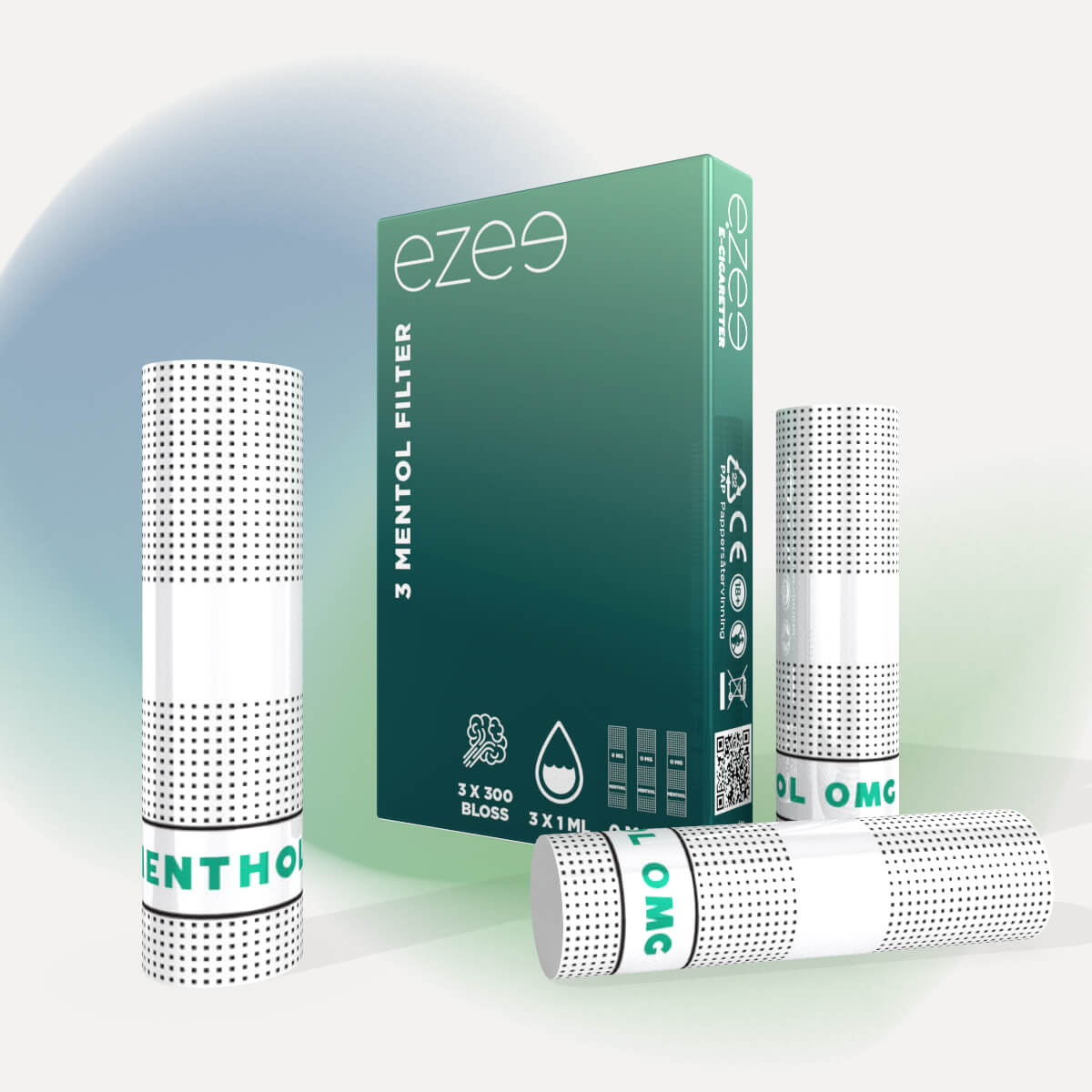 Ezee Cigalike e-cigg startpaket Vit - Mentol Nikotinfri