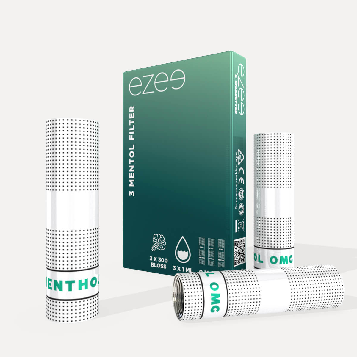 Ezee laddningsbar vape startkit Röd - Mentol 0mg