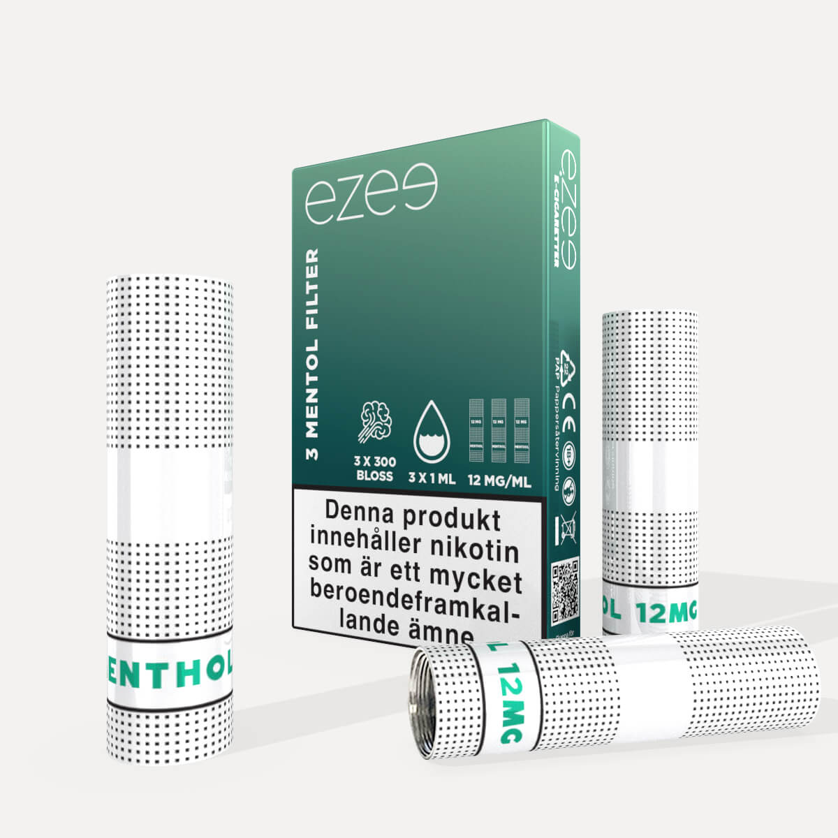 Ezee laddningsbar vape startkit Röd - Mentol 12mg