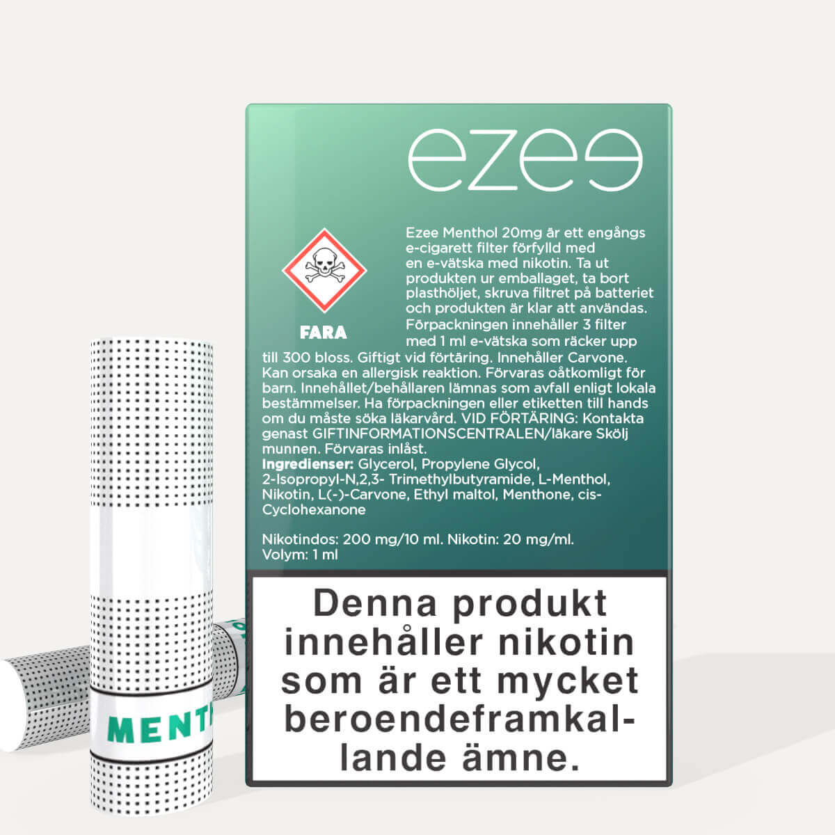 Ezee laddningsbar vape startkit Vit - Mentol 20mg
