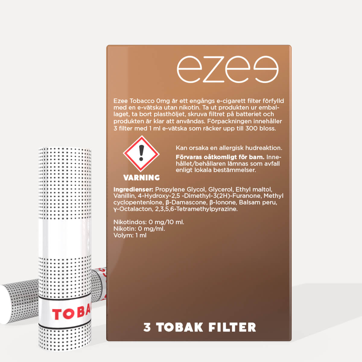 Ezee Filter Tobak Nikotinfri 3 st