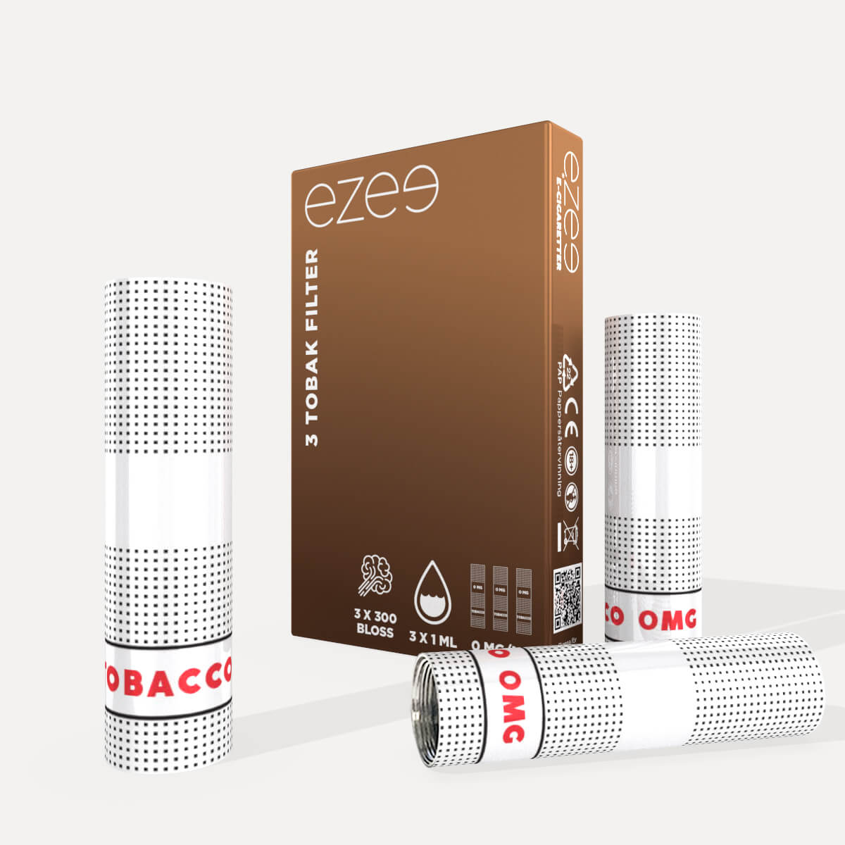 Ezee Filter Tobak Nikotinfri 3 st