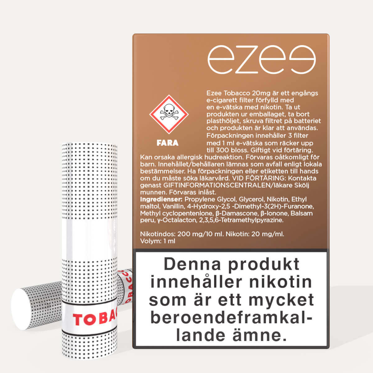 Ezee Cigalike e-cigg startpaket Vit - Tobak 20mg