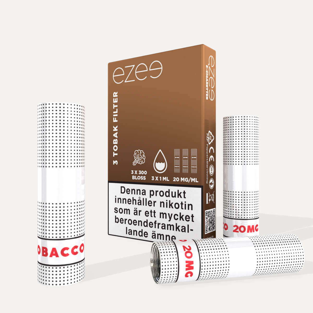 Ezee Cigalike refill filter Tobak 20mg/ml 3 st.