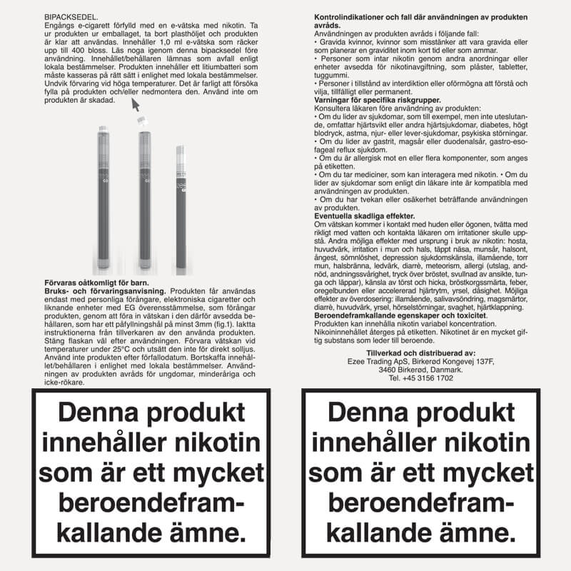 Ezee Go Engångs Vape Mentol 12mg/ml - 5 Styck