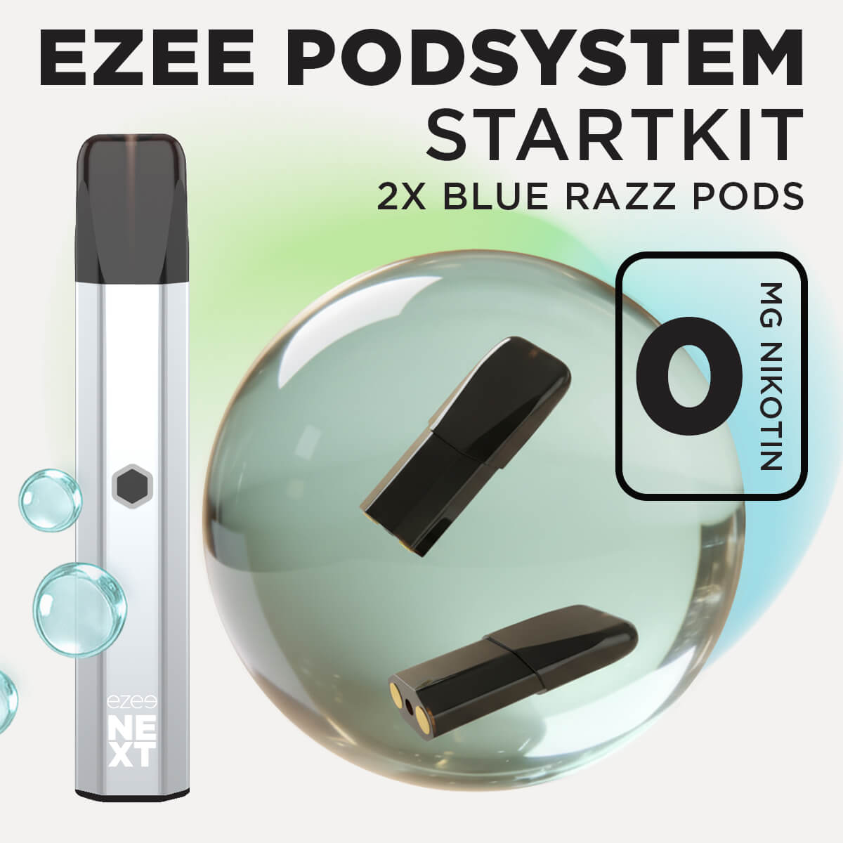 Ezee Next Pod Startkit Silver - Blue Razz Ice 0mg