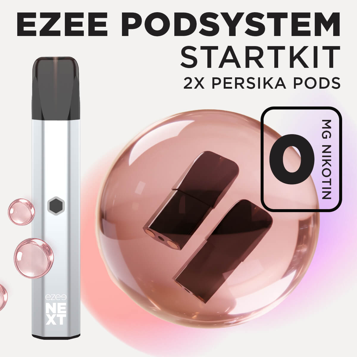Ezee Next Pod Startkit Silver - Persika Ice 0mg
