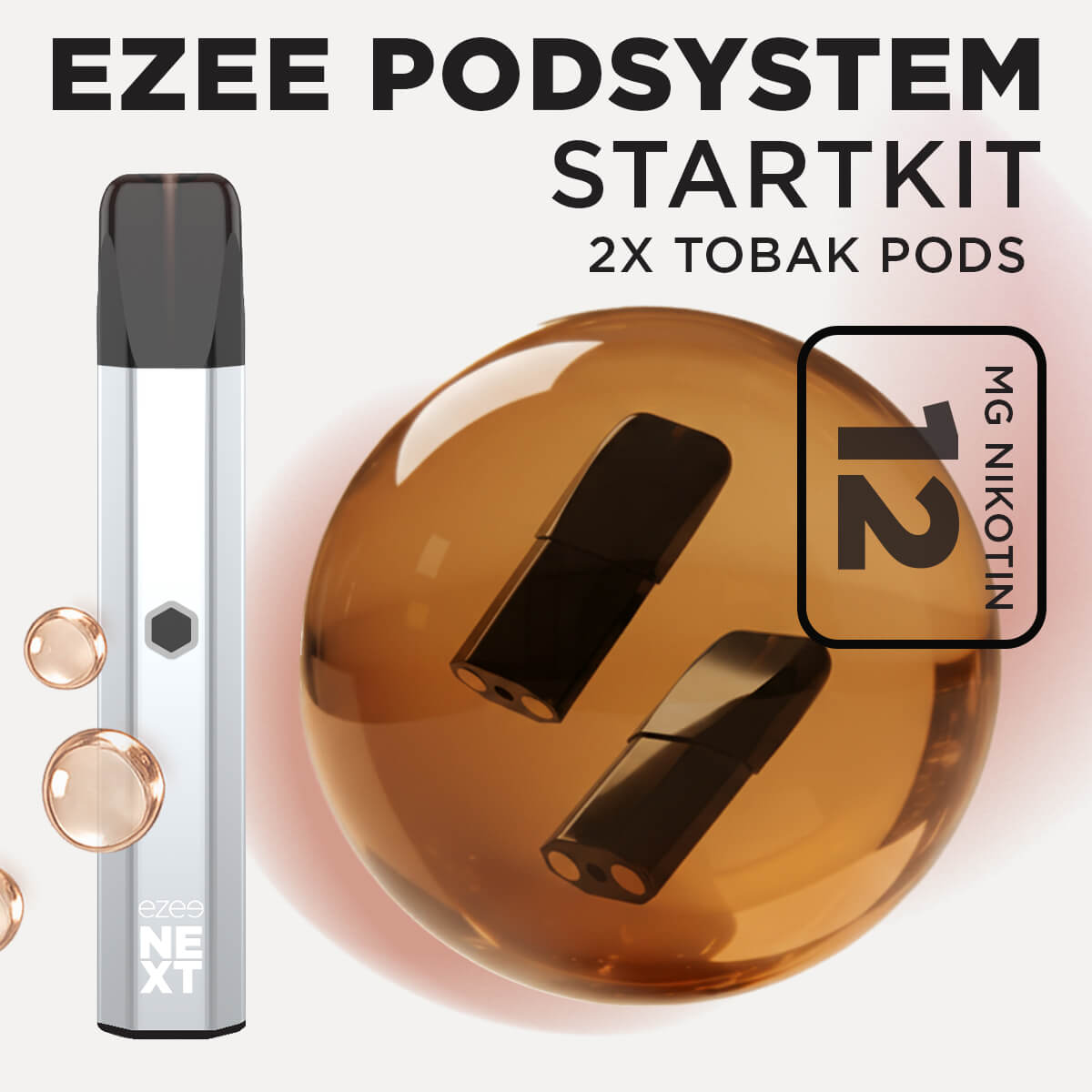 Ezee Next Pod Startkit Silver - Tobak 12mg