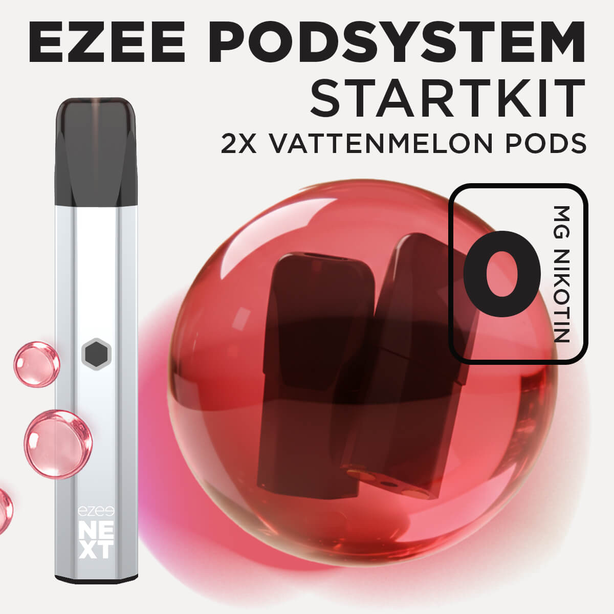 Ezee Next Pod Startkit Silver - Vattenmelon Ice 0mg