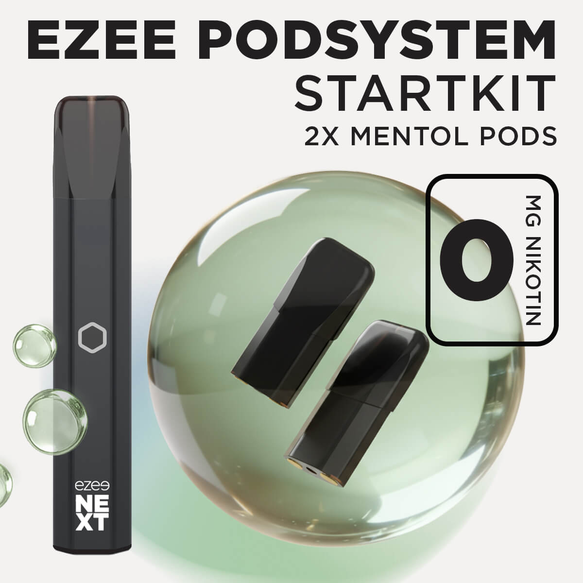 Ezee Next Pod Startkit Svart - Mentol 0mg