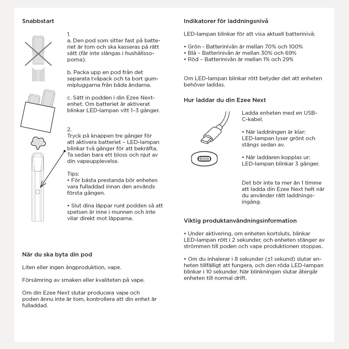 Ezee Next Pod Startkit Svart - Mentol 12mg