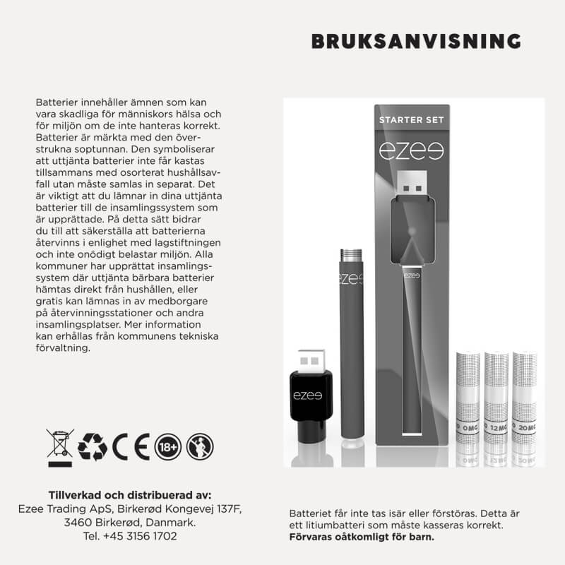 Ezee Cigalike e-cigg startpaket Röd - Tobak 12mg